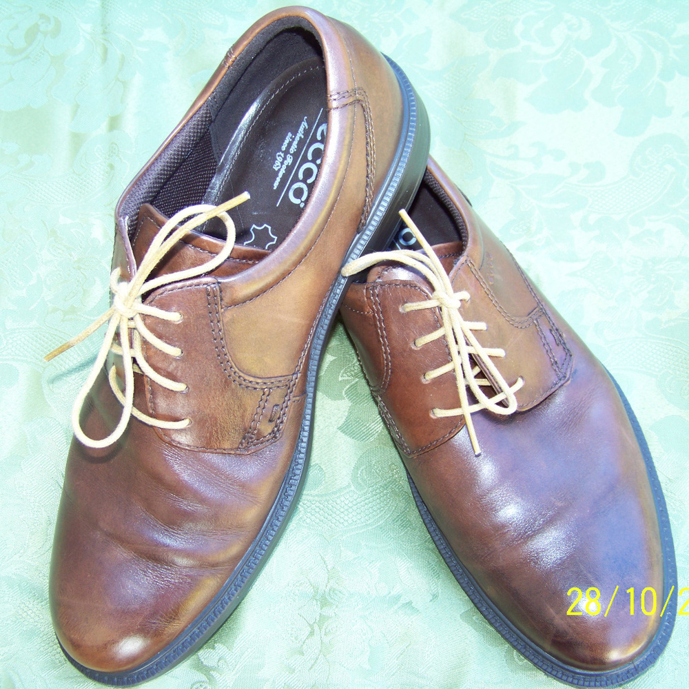 Ecco Atlanta Plain Toe Brown Leather Oxford 46 - Picture 7 of 8